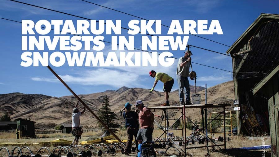 Workers in front of Rotarun snowmaking