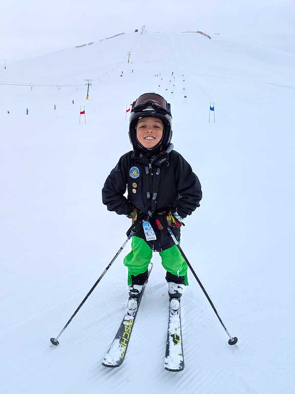 Young SVSEF ski racer posing