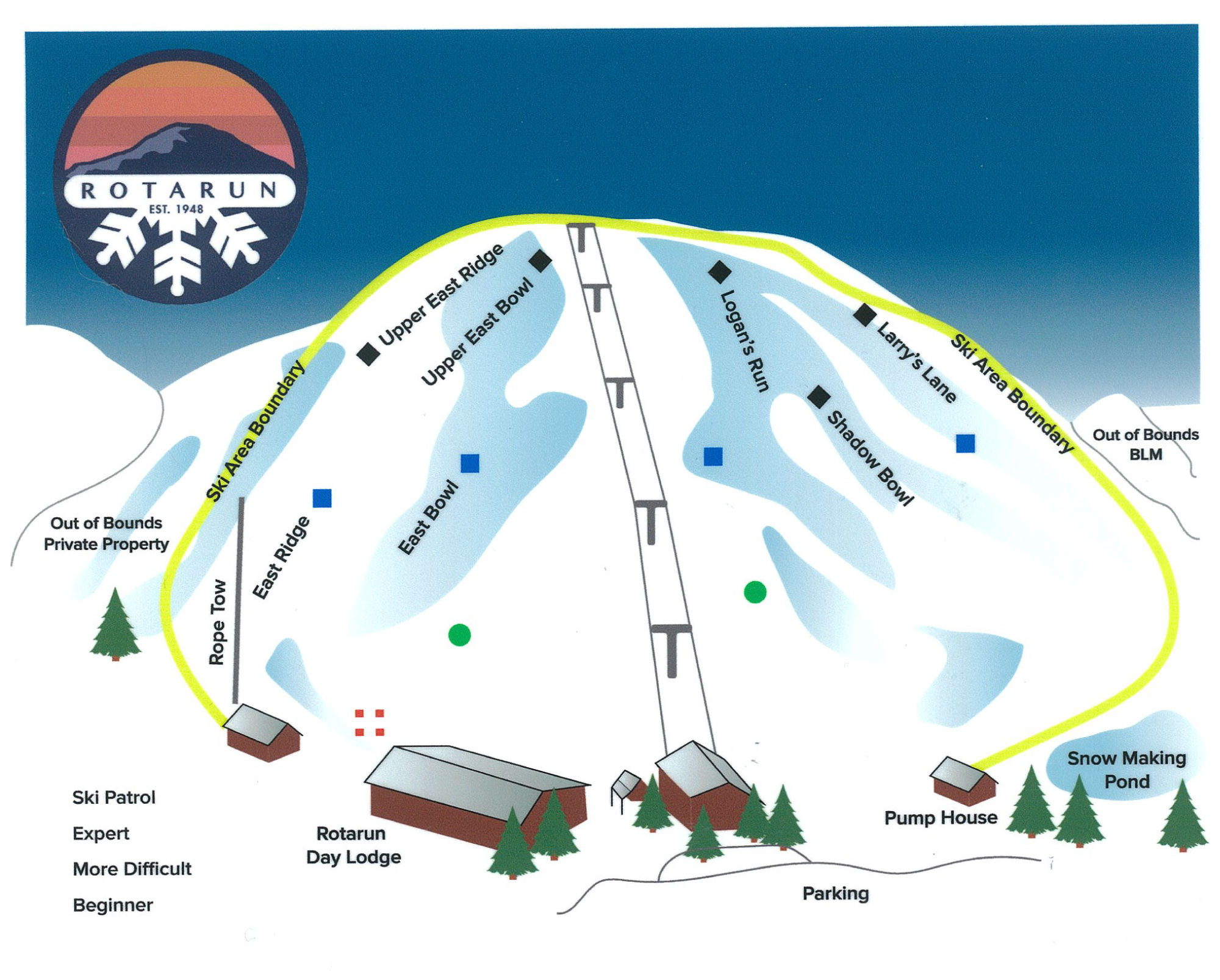 Rotarun Ski Area Trail Map